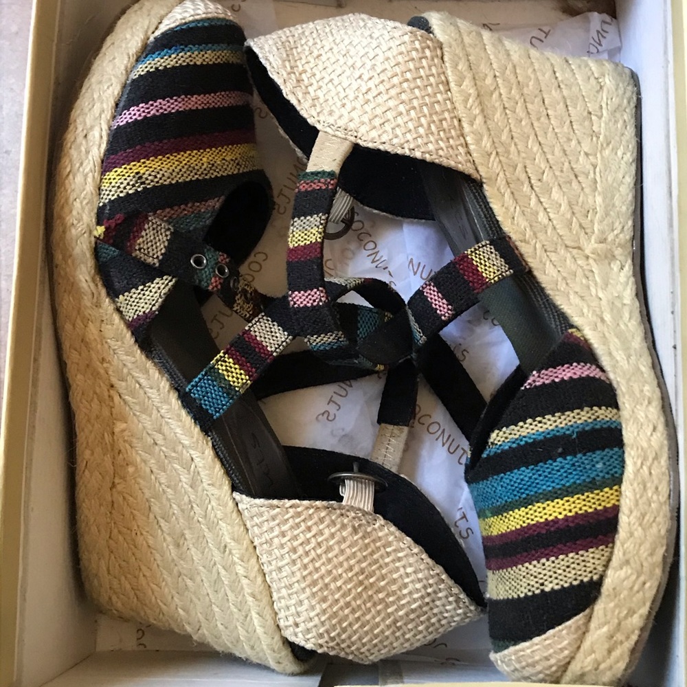 Hepburn black Coconuts espadrille wedges